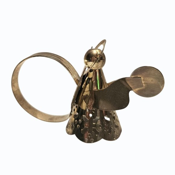 1991 International Silver Company Brass Plated Pierced Angel Napkin Rings w Box - Picture 4 of 8